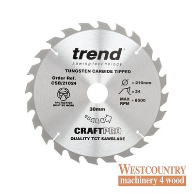 Trend CraftPro Allzweck-Holzsägeblatt - 210 mm Durchmesser x 2,4 Schnittfuge x 30 Bohrung 2