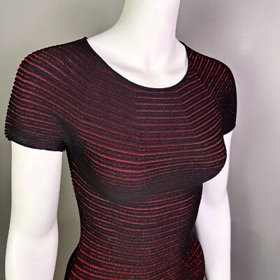 Escada dress XS bodycon black red metallic whimsigoth vampire sexy holiday