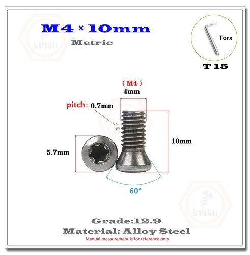 Tornillos Torx para reemplazar herramientas de torno CNC de inserción de carburo M2 M2,5 M3 M3,5 M4 M5 M6 - Imagen 29 de 44