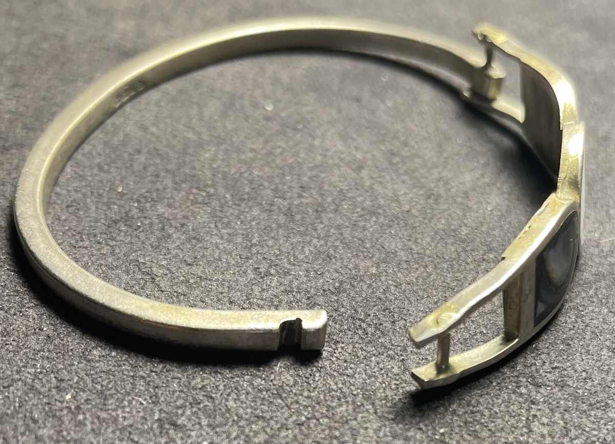 アクセサリー Vintage 925 silver Hinged Bracelet Vintage 925 Sterling Silver Hinged Etched Bangle Bracelet