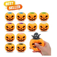 12 PCS Halloween Pumpkin Squishy Toys Trick or Treat Party Favors