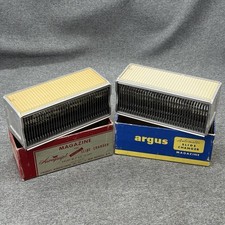 Two Vintage Automatic Slide Changer Magazine Metal Holds 36 Slides Each w/Boxes