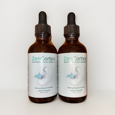 2 Bottles of ZenCortex Hearing Support & Tinnitus Relief Drops 2 fl oz, Bundle 