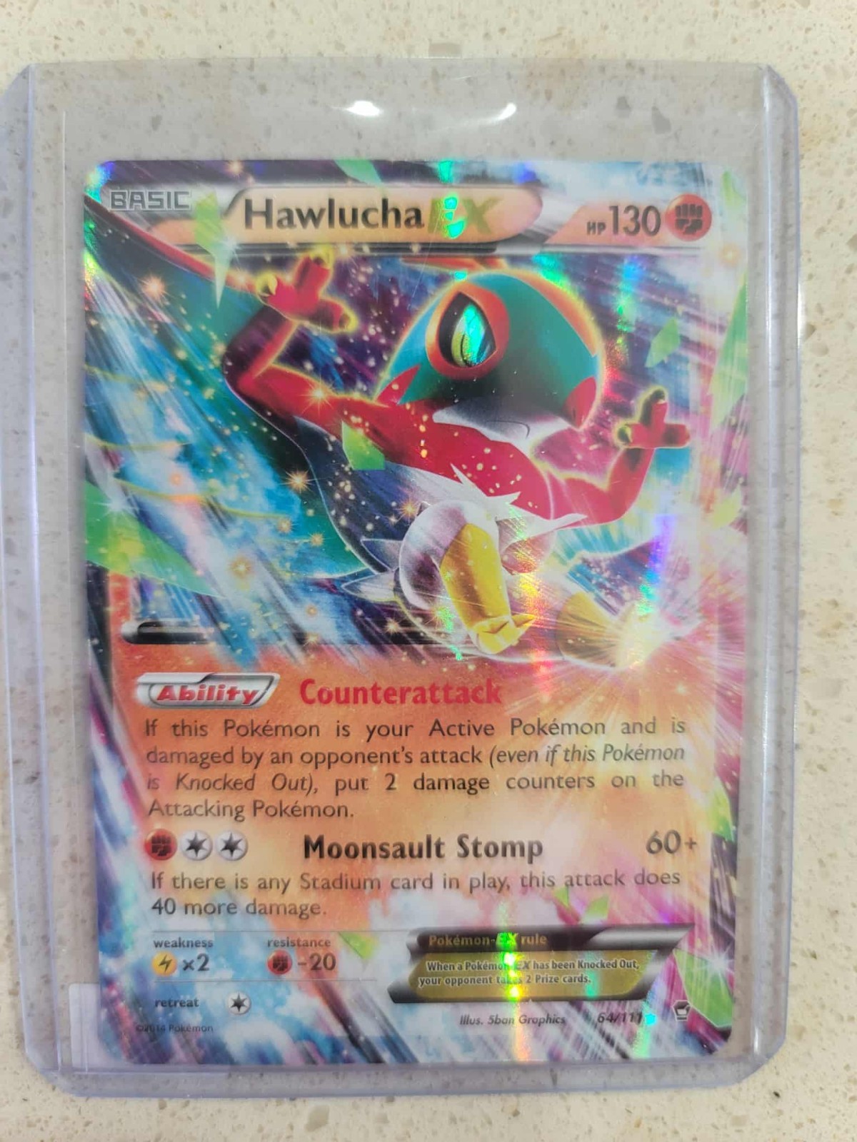 Hawlucha EX 64/111 Holo Rare EX Furious Fists Pokemon