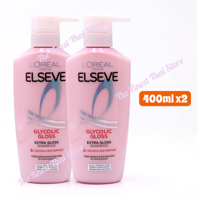 L'Oreal Paris Elseve Shampoo Glycolic Gloss Extra Gloss 400ml pack of 2