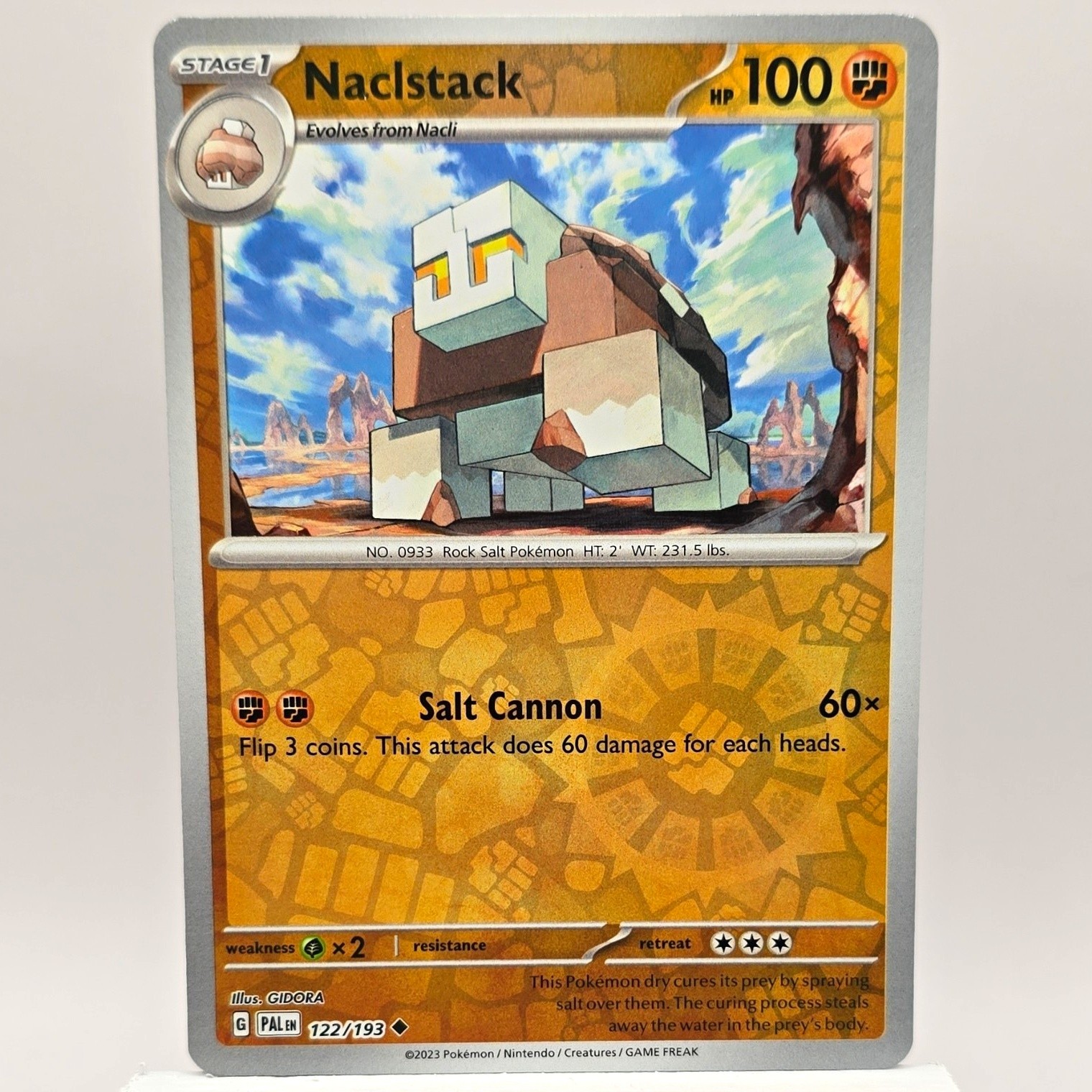 Pokemon TCG SV02 Paldea Evolved Naclstack 122/193 Reverse Holo Unc Eng 2023
