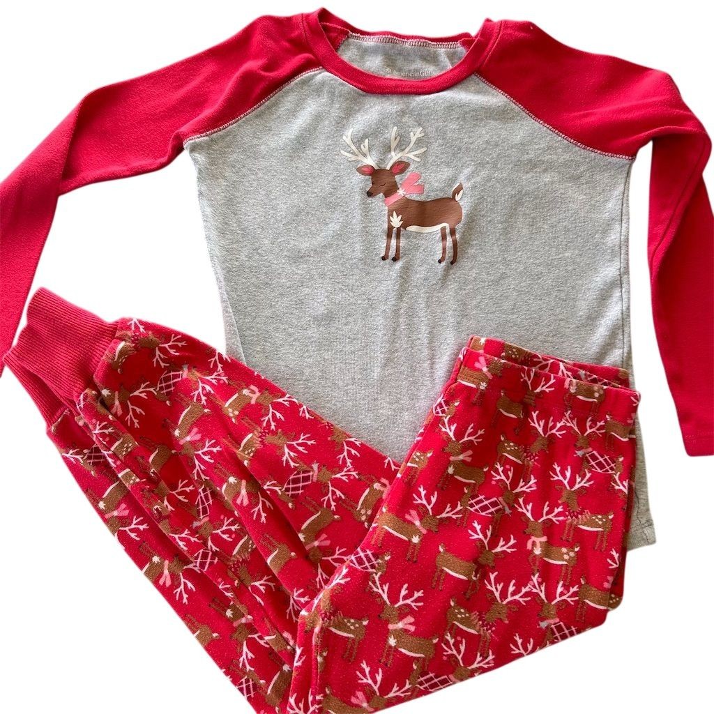 American Girl Truly Me Festive Reindeer Pajamas Set Multicolor Sleepwear