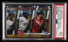 2017 Bowman Gold Refractor 15/50 Rafael Devers Aneury Tavarez PSA 9 MINT 1v3