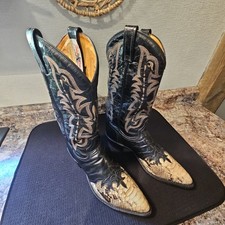 Vintage Tony Lama Mens Python Snakeskin Black...