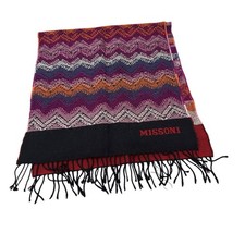 Missoni Made in Italy 100 Wool Fringe Scarf 15x60"