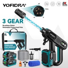 2 Battery Cordless Car High Pressure Washer Jet Water Cleaner Gun 3 Speed 220Bar