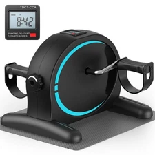 FEIERDUN Mini Exercise Bike, Under Desk Bike Pedal Exerciser for Arm/Leg Exercis