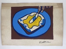 Roy Lichtenstein COA Art Painting Original Drawing Vintage Paper Signed