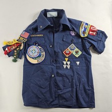 Vintage Boy Scouts Of America Shirt Youth Sz Medium Button Up Outdoor USA READ