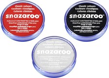 Vampire Halloween Snazaroo Set Face Paint & Stage Make-Up (Black, White & Red)