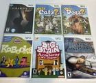 Lot Of 6 Wii Goldeneye, Blazing Angels, Petz Catz Dogz, Kabookii, Brain Academy