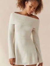 Urban Outfitters Cowl Neck Heather Gray Sweater Dress A-Line Small