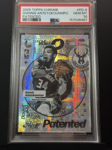 2025-26 Topps Chrome Giannis Antetokounmpo Patented SSP #PD-4 Bucks PSA 10