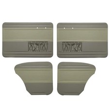 Door Card Set w Pockets Two Tone Grey & Off White OEM Vinyl VW Beetle 1911271615