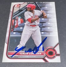 Yerlin Confidan 2022 Bowman Draft BD-199 Cincinnati Reds Baseball Card Signed