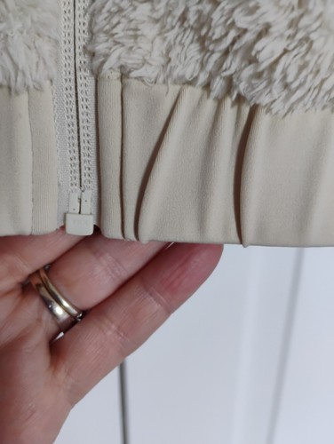 Recycled 'Girlfriend Collective' Soft Fleece Bomber Jacket M Beige BNWT - Picture 5 of 11