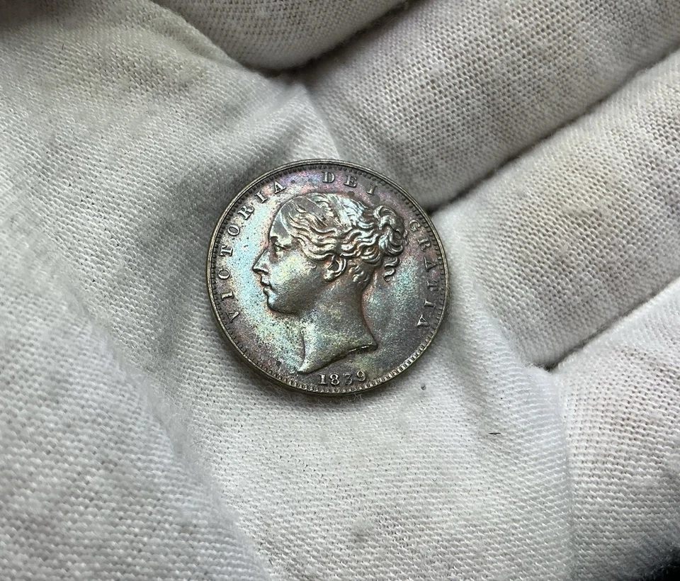 1839 Proof Farthing - Victoria British Copper Coin - Amazing Rare Piece R116 - Image 2 of 4