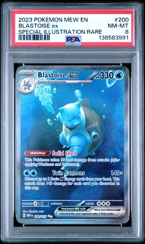 2023 POKEMON MEW EN-151 SPECIAL ILLUSTRATION RARE #200 BLASTOISE EX PSA 8