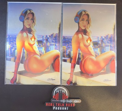 Cool Comics Gallery Spider-Gwen Topless & FN Rocha, Ltd 10 METAL- 2 book set 