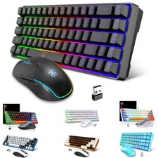 Snpurdiri 60 Wireless Gaming Keyboard Mouse Combo, 68Key Backlit Rechargeable