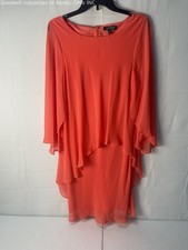 Gently Loved Lauren Ralph Lauren Coral Women's Tiered Shift Dress, Sz. 14
