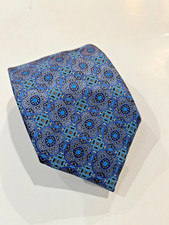 NWT Ermenegildo Zegna Men's Silk Neck Tie Blue Floral 59L 3.5W Made in Italy