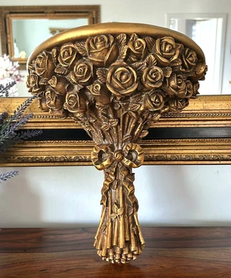 Wandkonsole Barock gold Hängekonsole Wandregal Konsole Antik Stil Rosen Blumen  - Bild 1 von 4