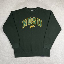 North Dakota State University Bison Sweatshirt Green Medium NDSU Embroidered