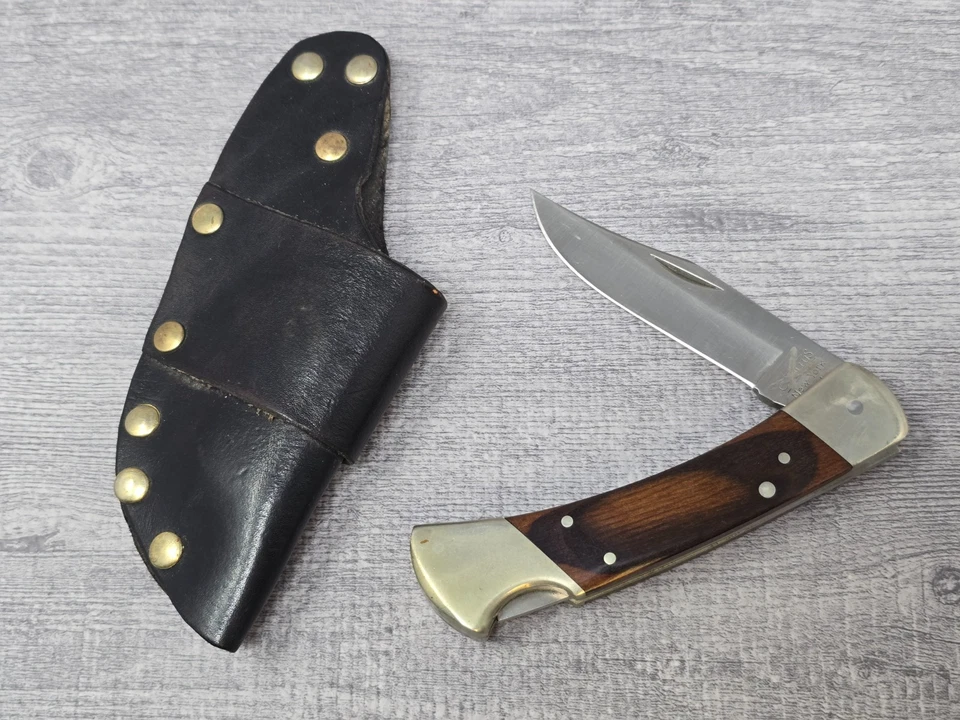 De colección. Cuchillo grande Camillus #886 1991 con funda de cuero Foto 3 de 4