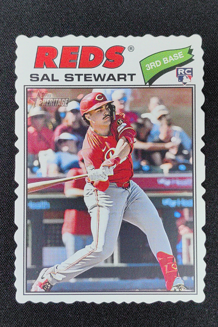 2026 Topps Heritage Sal Stewart Rookie Deckle Edge SP Cincinnati Red #221