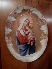 Franklin Mint Blessed Mother And Child Collectible Plates 1406