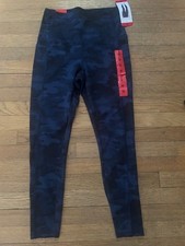 Danskin womens high rise brushed 7/8 leggings dark navy camo 25" inseam