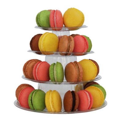 4 Ebenen Macaron Tower Rund Mini Macaron Tower Display Show Stand Rack Werkzeug