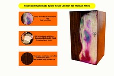 Wooden Epoxy Resin Cremation Urn Large Funeral Urn for Adult Pet Ashes Human