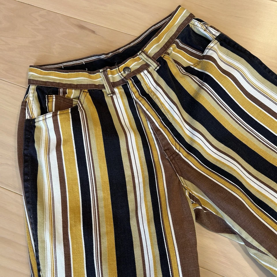 Pantalón acampanado vintage a rayas Levi’s for Gals Big E para mujer 27x26 Foto 2 de 4