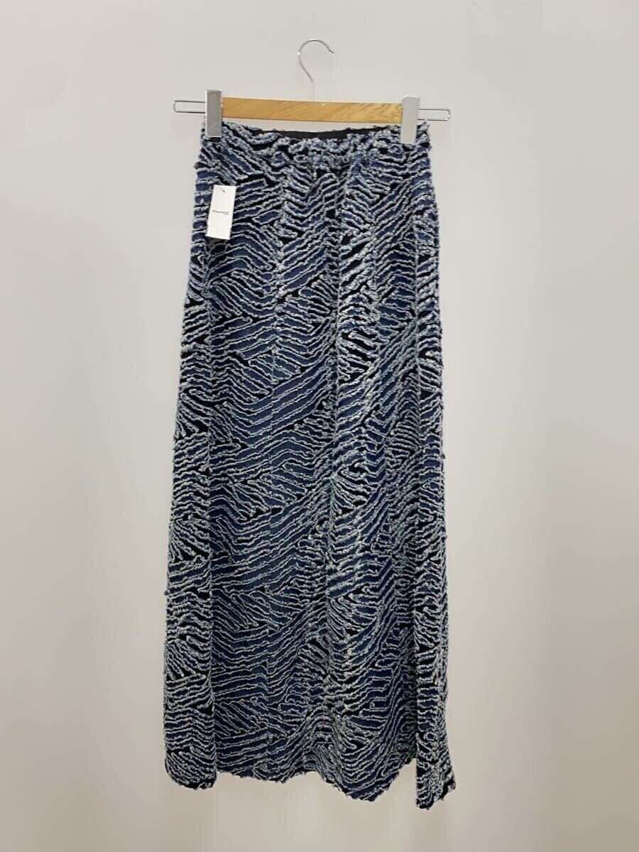 AMERI Long Skirt M Polyester Indigo Allover 01410… - image 2