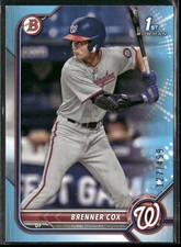 2022 Bowman Draft #BD-196 Brenner Cox Sky Blue #/499