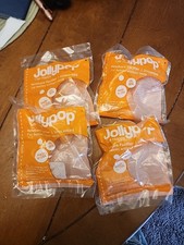 JollyPop Unscented 0-3m Pacifier Set of 4 Orange Get Happy Babies Without Teeth