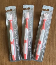 3 World Wide Premium Toothbrushes Ultra Soft STANDARD V Arc Orange NIP