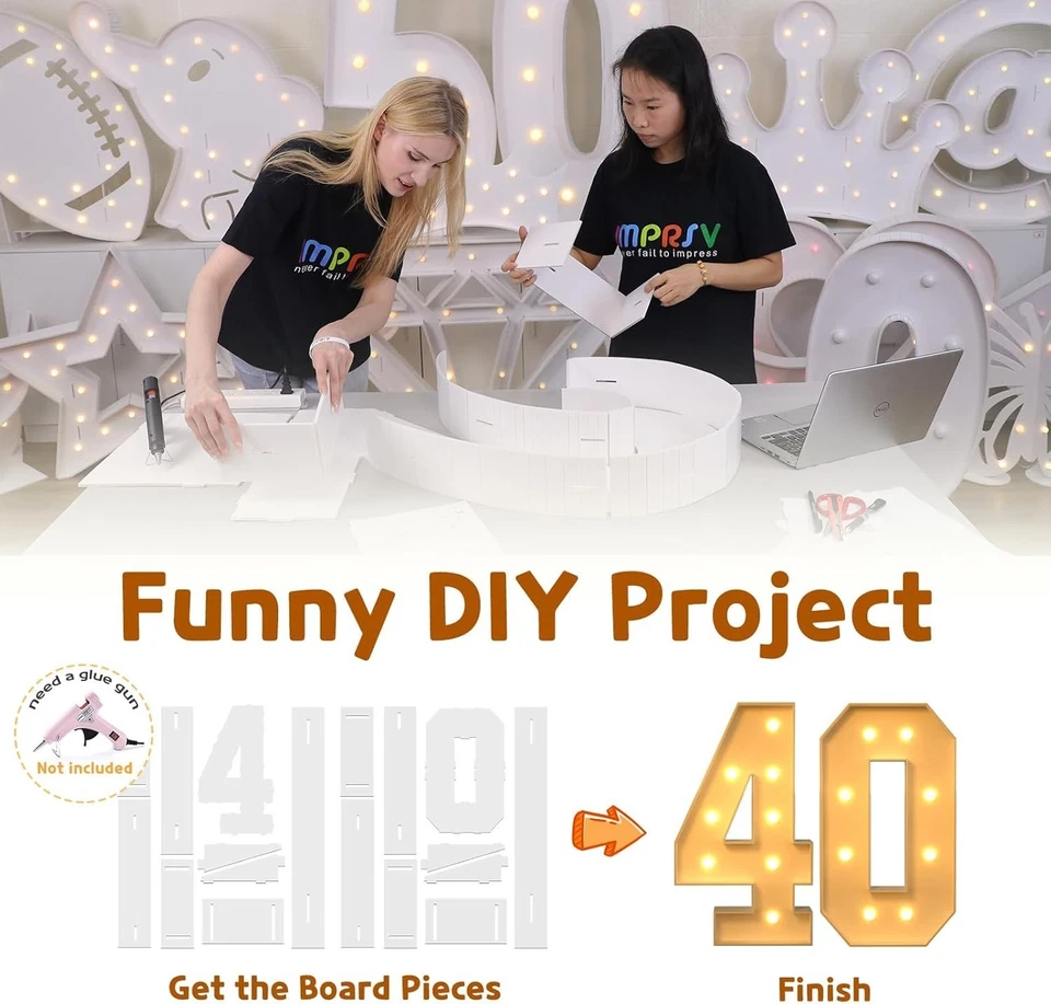 Luces número 40 cumpleaños tablero espuma Foto 4 de 4