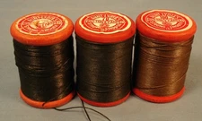 3 Vintage Aunt Lydia's Button & Carpet Thread Wood Spools American Thread Co.