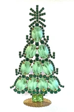 XL Czech Extra Rhinestone Xmas Tree Decoration 17 cm / 6.75 in - FREE SHIPPING