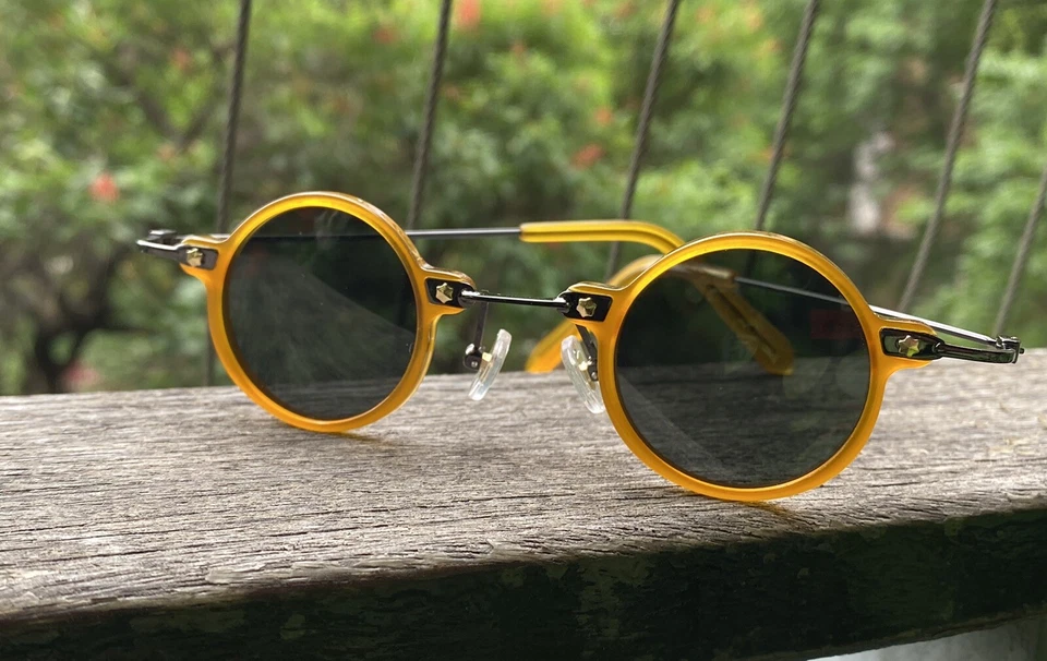 Gafas de sol vintage redondas verdes para hombre redondas G15 polarizadas gafas amarillas Foto 2 de 4