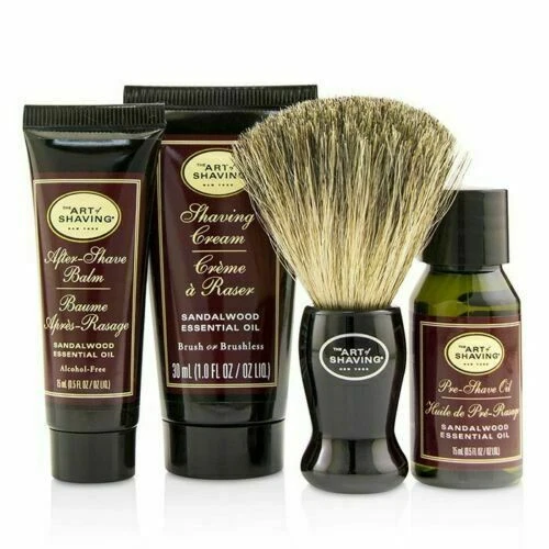 The Art of Shaving Men's Shaving Starter Kit With Bag - Sandalwood Essential Oil - Picture 3 of 3