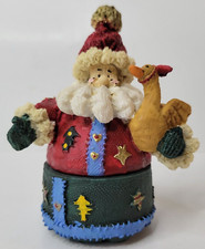 Cobble Creek By Cherrydale Farms Ceramic Santa Secret Box Figurine Trinket Box